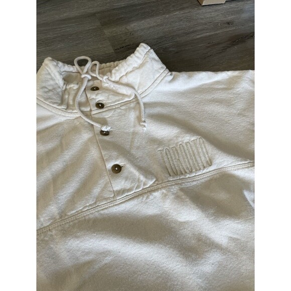 Vintage Embroidered Toronto Standup Collar Woven Quarter Button Triumph Pullover - Picture 1 of 8